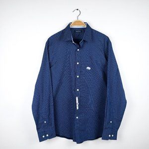 Nautica Navy Blue Circle Pattern Button Up Shirt